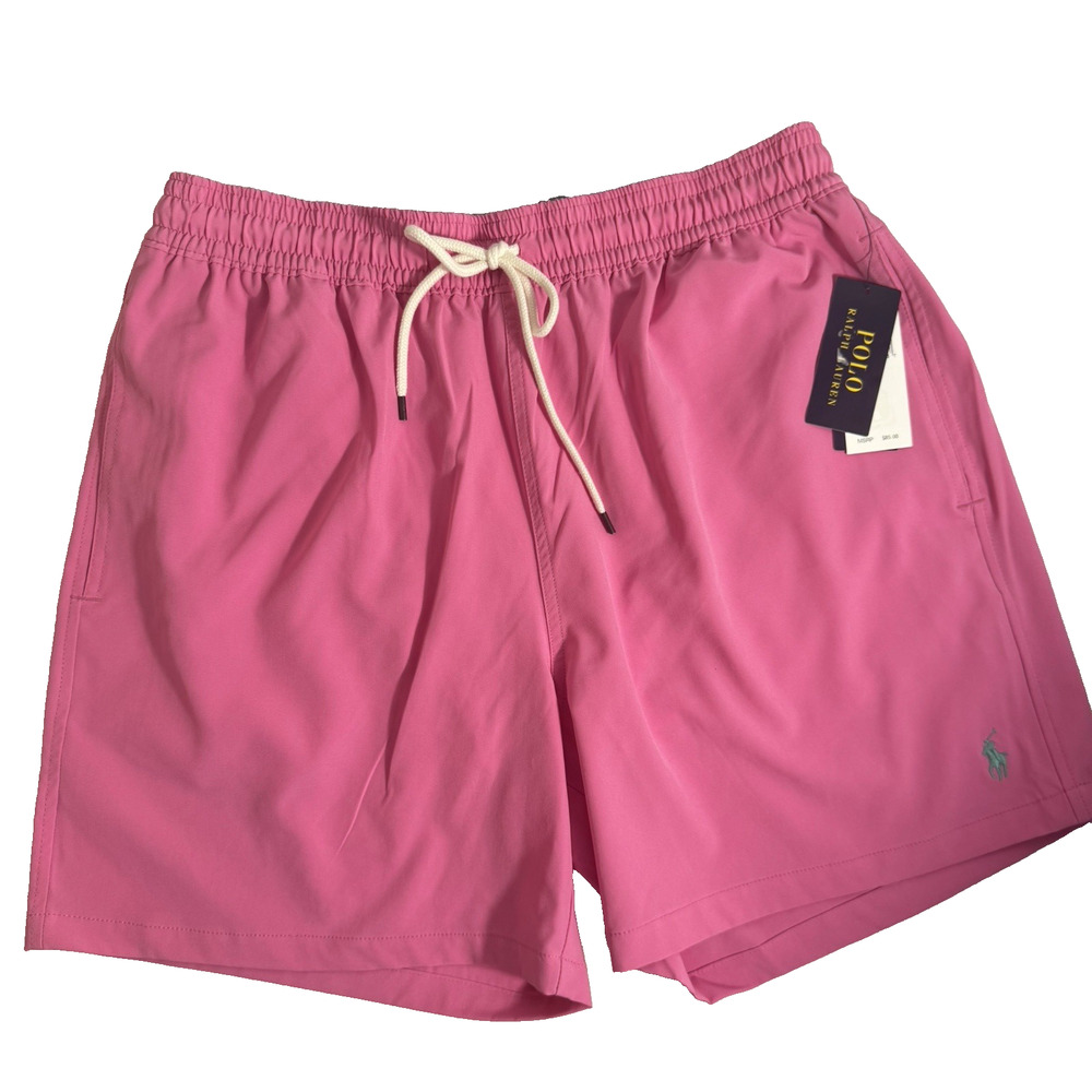 Polo Ralph Lauren Men's XL Pink Solid Polo Swim Trunks